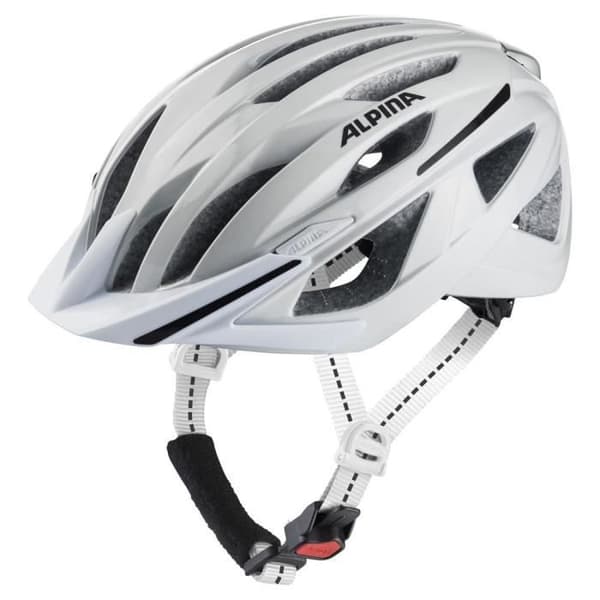 ALPINA HAGA cykelhjälm - Vit - Vuxen - Keramiskt skal - Integrerat bakljus