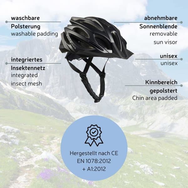 Svart crevice cykelhjälm - BCR325038-WB-XS