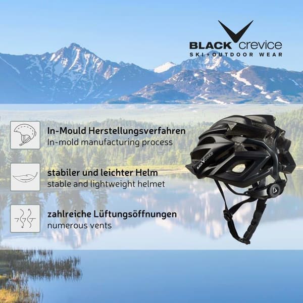 Svart crevice cykelhjälm - BCR325038-WB-XS