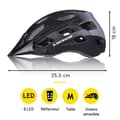 Miniatyrbild 3 av 6: Cykelhjälm - Dunlop - M - Svart - Justerbar 55-58 cm - 6 LED med 3 lägen för belysning