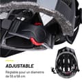 Miniatyrbild 5 av 6: Cykelhjälm - Dunlop - M - Svart - Justerbar 55-58 cm - 6 LED med 3 lägen för belysning