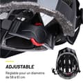 Miniatyrbild 5 av 6: Cykelhjälm - Dunlop - Storlek L - Svart - 6 LED-lampor - Justerbar 58-61 cm