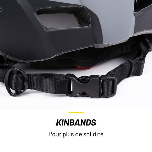 Cykelhjälm - Dunlop - Storlek L - Svart - 6 LED-lampor - Justerbar 58-61 cm