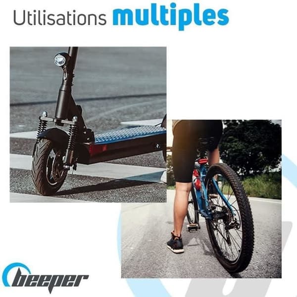 Tyverisikring til scootere og cykler - BEEPER - 60 cm kabel - 4-cifret kode - Blå
