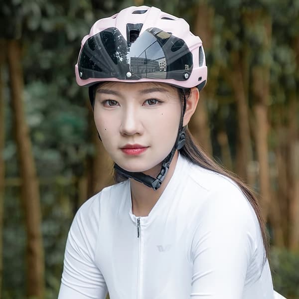 Rockbros Cykelhjälm Avtagbara UV-Skyddsglasögon - Rosa