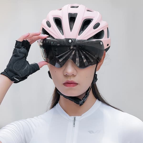 Rockbros Cykelhjälm Avtagbara UV-Skyddsglasögon - Rosa