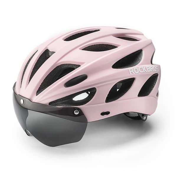 Rockbros Cykelhjälm Avtagbara UV-Skyddsglasögon - Rosa