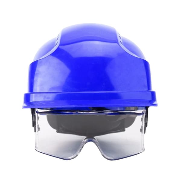 Sikkerhedshjelm, Indbyggede Goggles, Anti-UV,Blå