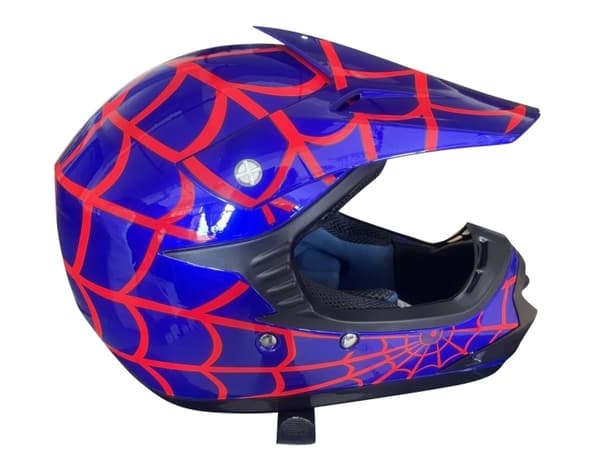 Børne Crosser Hjelm SpiderBlue str. XL (ny model)