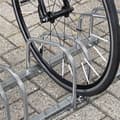 Miniatyrbild 4 av 4: XMTECH Golvmonterat cykelställ förvaringsställ för 2 cyklar Cykelställ i metall Cykelställ, silver