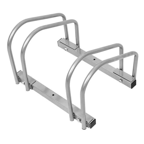 XMTECH Golvmonterat cykelställ förvaringsställ för 2 cyklar Cykelställ i metall Cykelställ, silver
