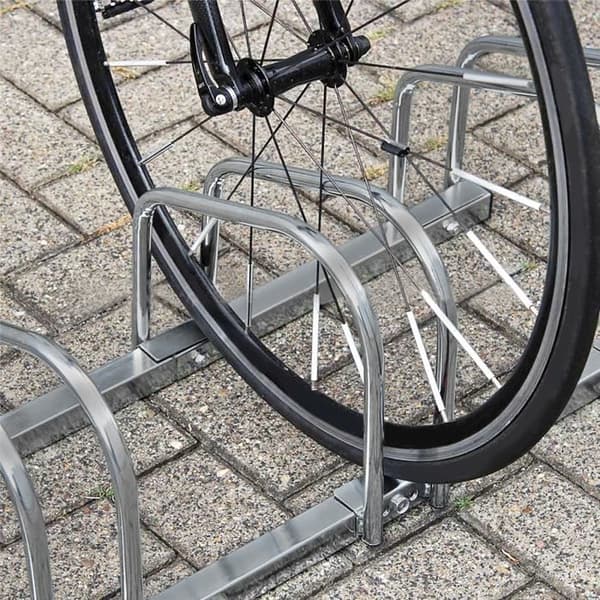 XMTECH Golvmonterat cykelställ förvaringsställ för 6 cyklar Cykelställ i metall Cykelställ, silver