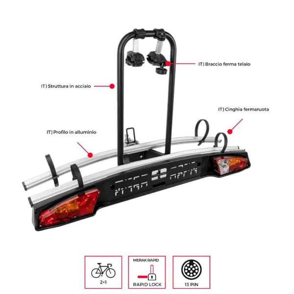 Menabo Type S Cykelstativ Til Merak 2 Cykler Grå 2 Bikes