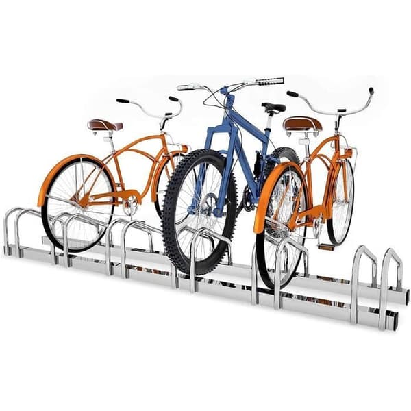 YUENFONG Golvhängd och vägghängd cykelställ, Golvhängd cykelställ för 6 cyklar, Stål 160 x 32 x 26 cm