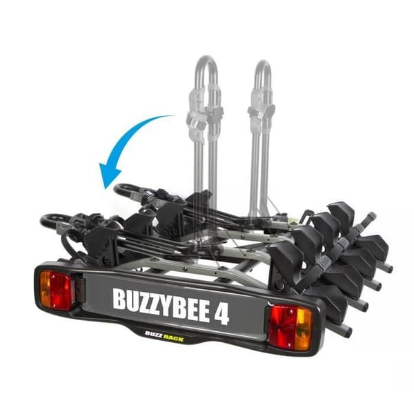Porte-cykel för dragkrok BUZZRACK - New Buzzy Bee 4 - 4 cyklar - Svart - Stål