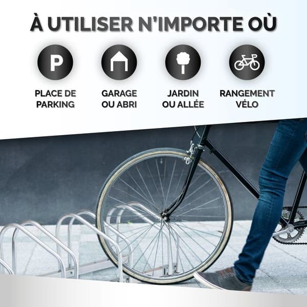 Cykelställ - Ej specificerat - 120 cm - Silver - Aluminium - 4 cyklar
