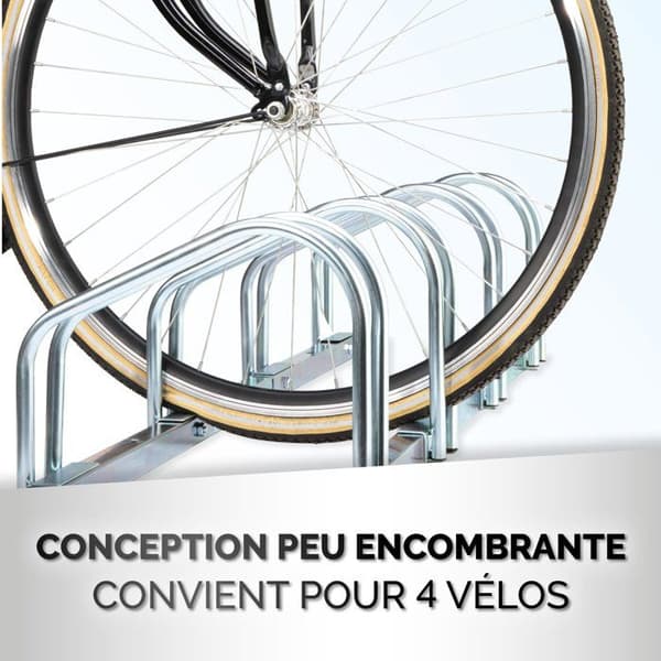 Cykelställ - Ej specificerat - 120 cm - Silver - Aluminium - 4 cyklar