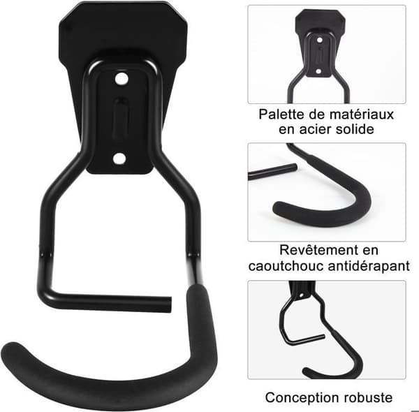 Vertikala cykelkrokar - Ej specificerat - Set med 2 - Solid stål - Rostskyddad - Belastning 35-45 kg