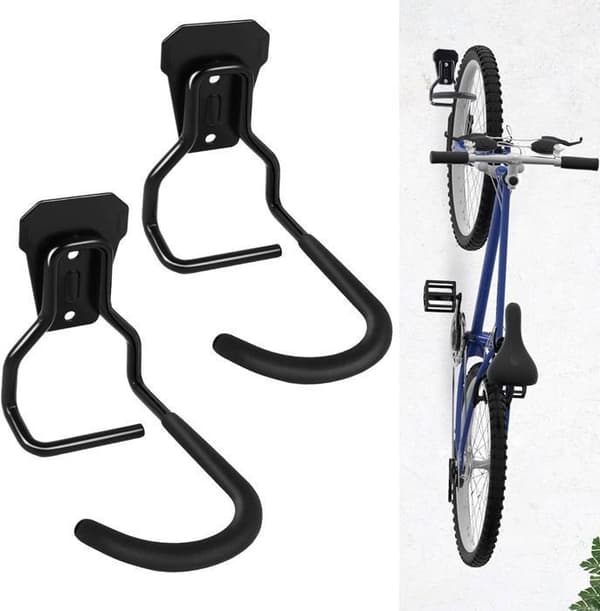 Vertikala cykelkrokar - Ej specificerat - Set med 2 - Solid stål - Rostskyddad - Belastning 35-45 kg