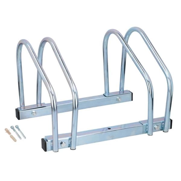 Cykelhållare - Dunlop - Väggmodell - Aluminium - 2 cyklar - Silver