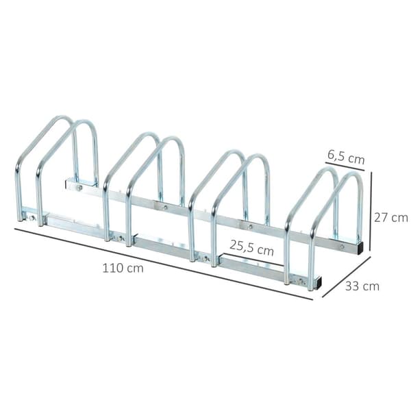 Cykelställ, 110x33x27 cm, Silver