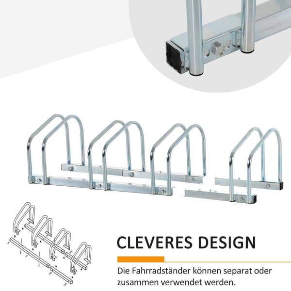 Cykelställ, 110x33x27 cm, Silver