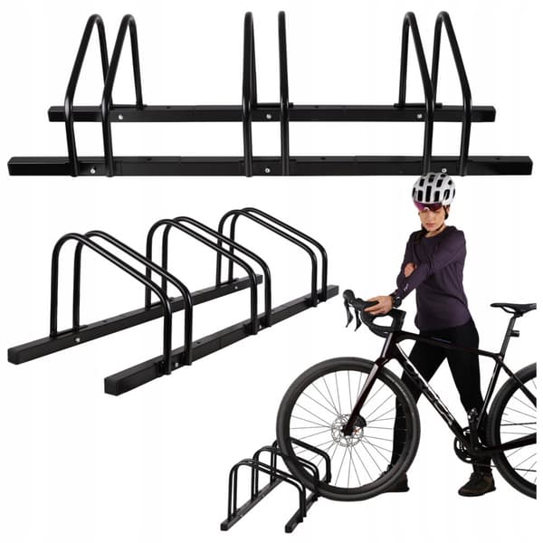 3-CYKELSTANDATORER STÅL DOBBELTSIDIGT MASSIVT STABILT