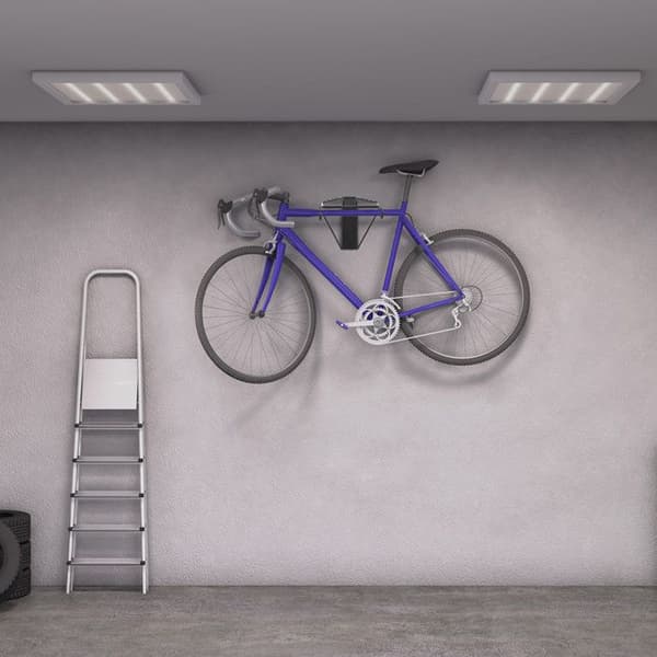 Relaxdays Fällbart vägghängt cykelställ med krok Last upp till 50 kg Garage källarcykelställ för 2 cyklar, svart