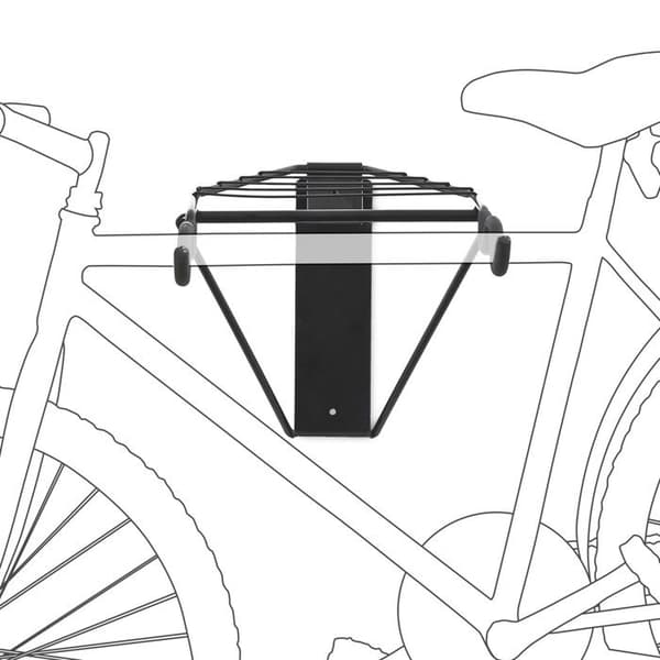Relaxdays Fällbart vägghängt cykelställ med krok Last upp till 50 kg Garage källarcykelställ för 2 cyklar, svart