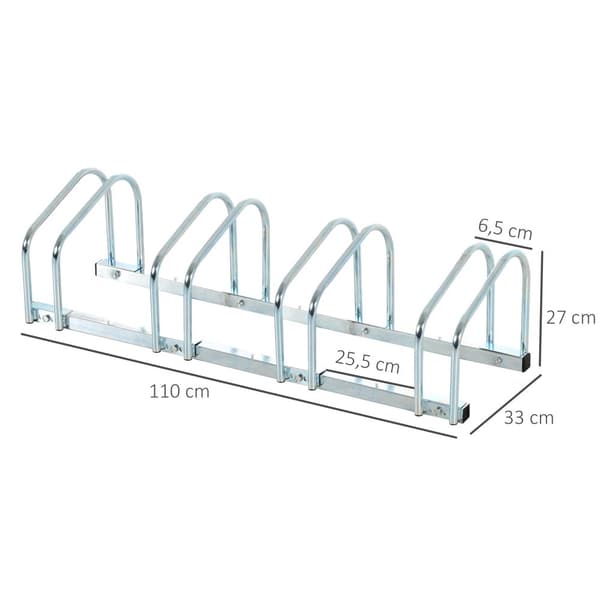 Cykelställ, 110x33x27 cm, Silver