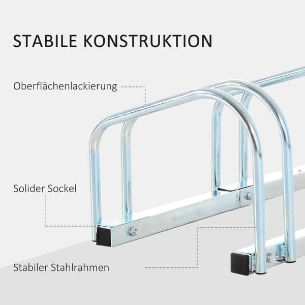 Cykelställ, 110x33x27 cm, Silver