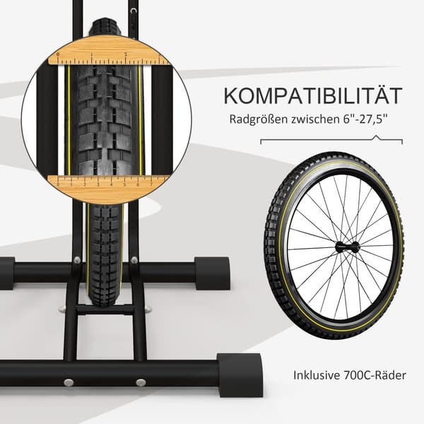 Cykelstativ, 45x44x118 cm, Sort