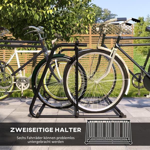 Cykelställ, 155x100x75 cm, Svart