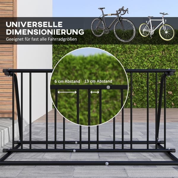 Cykelställ, 155x100x75 cm, Svart
