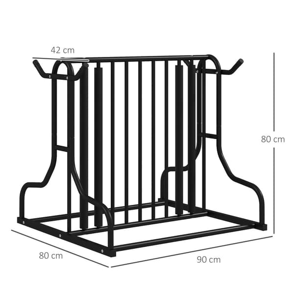 Cykelstativ, 90x80x80 cm, Sort