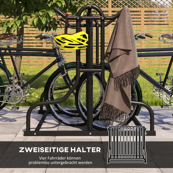 Cykelstativ, 90x80x80 cm, Sort