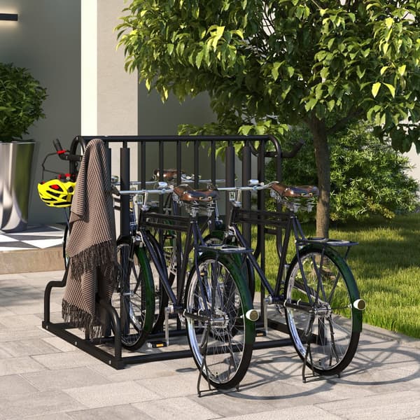 Cykelstativ, 90x80x80 cm, Sort