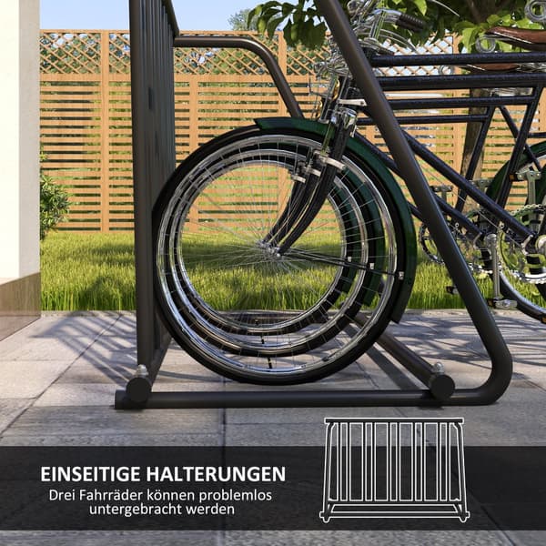 Cykelstativ, 114x58x75 cm, Sort