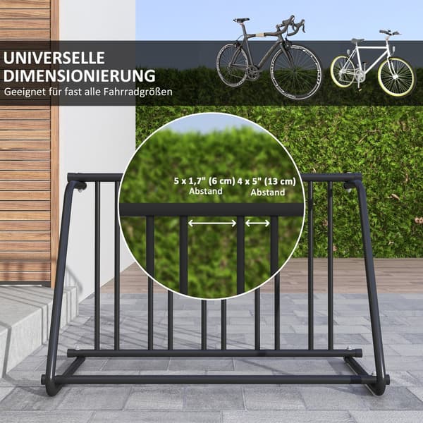 Cykelstativ, 114x58x75 cm, Sort