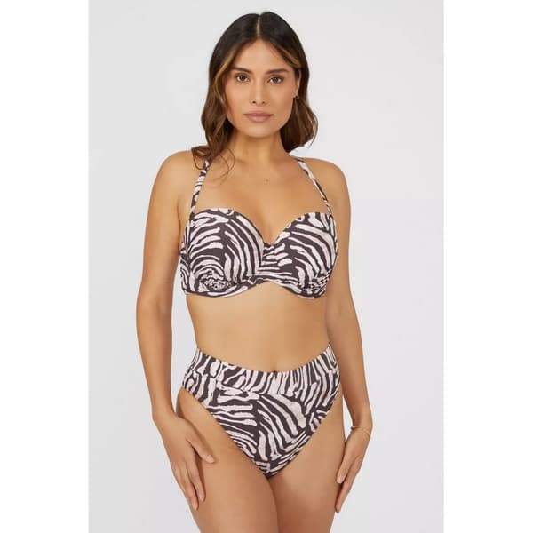 Gorgeous Womens/Ladies Zebra Print Mid Rise Bikini Bottoms
