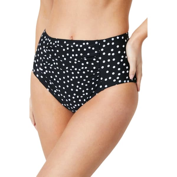 Gorgeous Womens/Ladies Spotted High Waist Bikini Bottoms Monochrome 8 UK