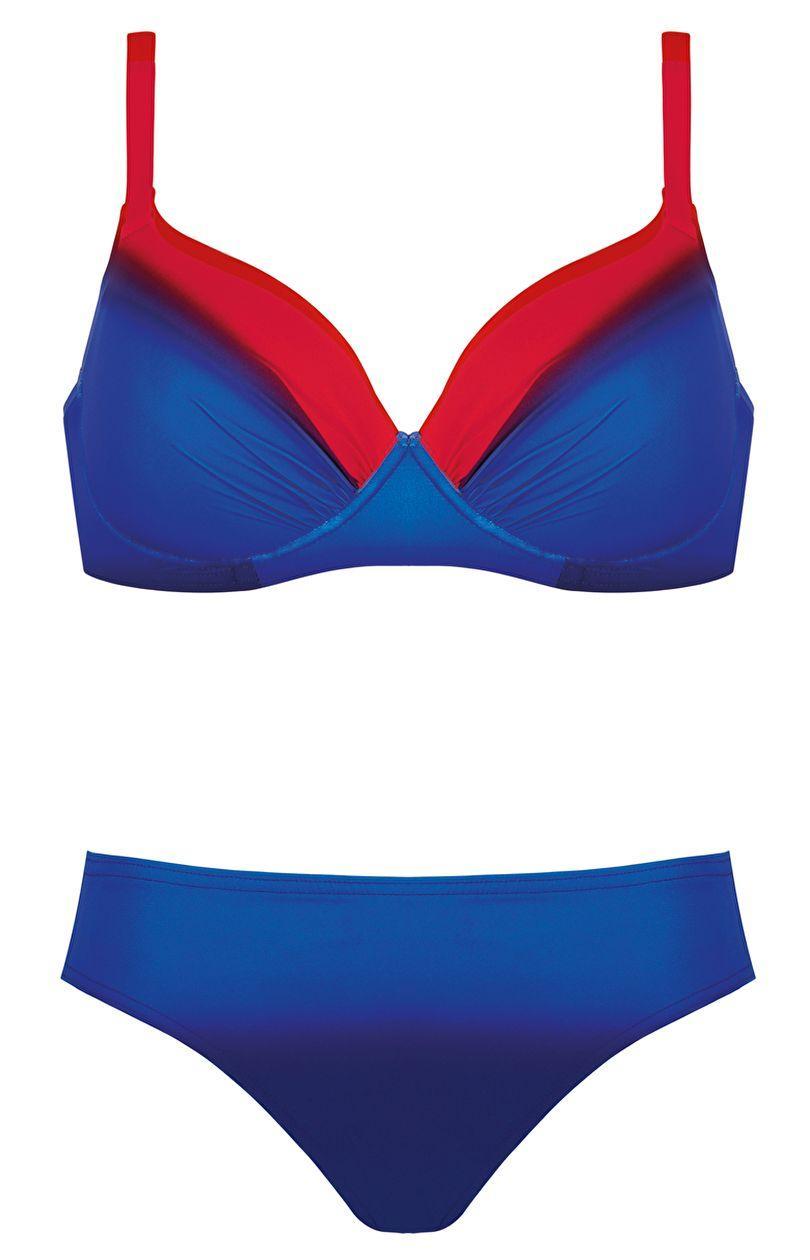 Badedragt 2-delt S940F19 V208, navy-blå-rød 38D