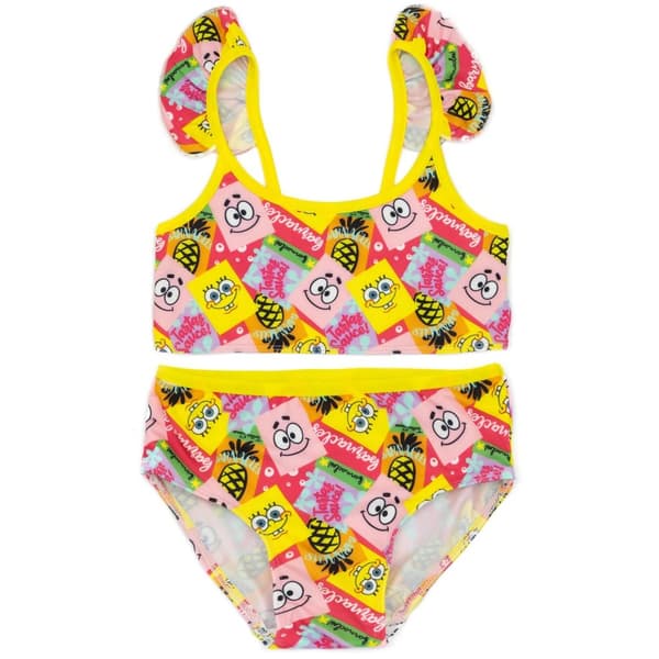 SpongeBob SquarePants Girls Faces Bikini Yellow/Pink 8-10 Years