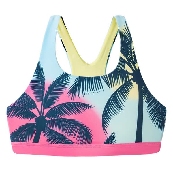 Aquawave Girls Rodani Palm Bikini Top Blue/Pink/Yellow 11 Years