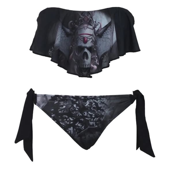 Spiral Direct Womens/Ladies Goth Nights Bikini Set Black XXL