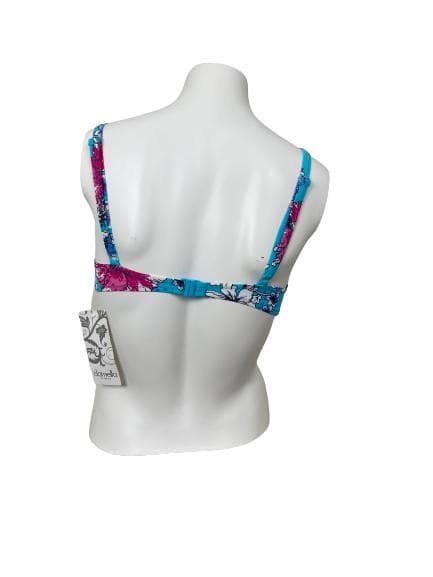 Damella Blå Tropical Blommor Bygel Bikini Bh 36B/C = 70B/C