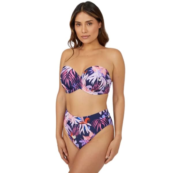 Gorgeous Womens/Ladies Arianna Palm Tree Strapless Bikini Top Navy 32E