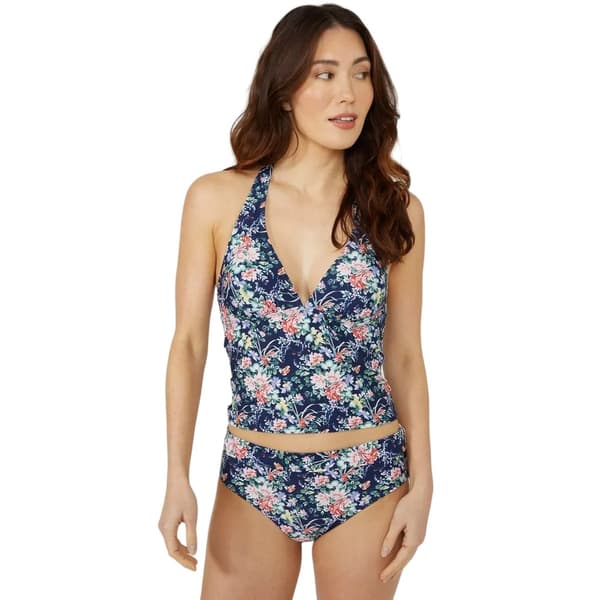 Debenhams Womens/Ladies Floral Tankini Top Navy 8 UK