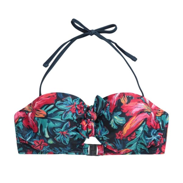 Animal Womens/Ladies Floral Front Tie Bikini Top Red/Blue 6 UK
