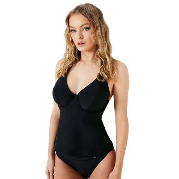 Gorgeous Dame-/dame-tankinitop med dyb udskæring Black 34DD